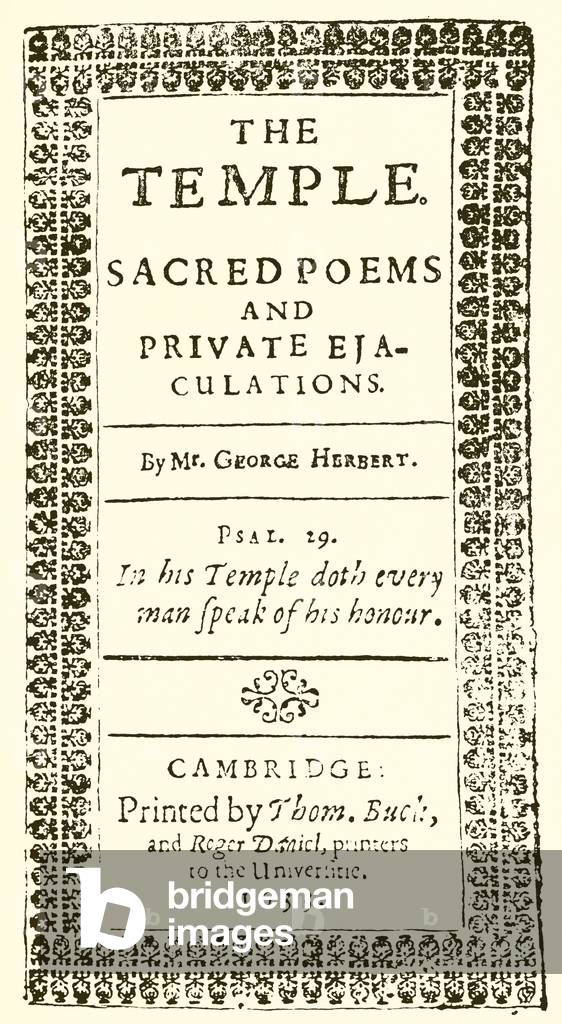 Title page of George Herbert's The Temple (engraving)