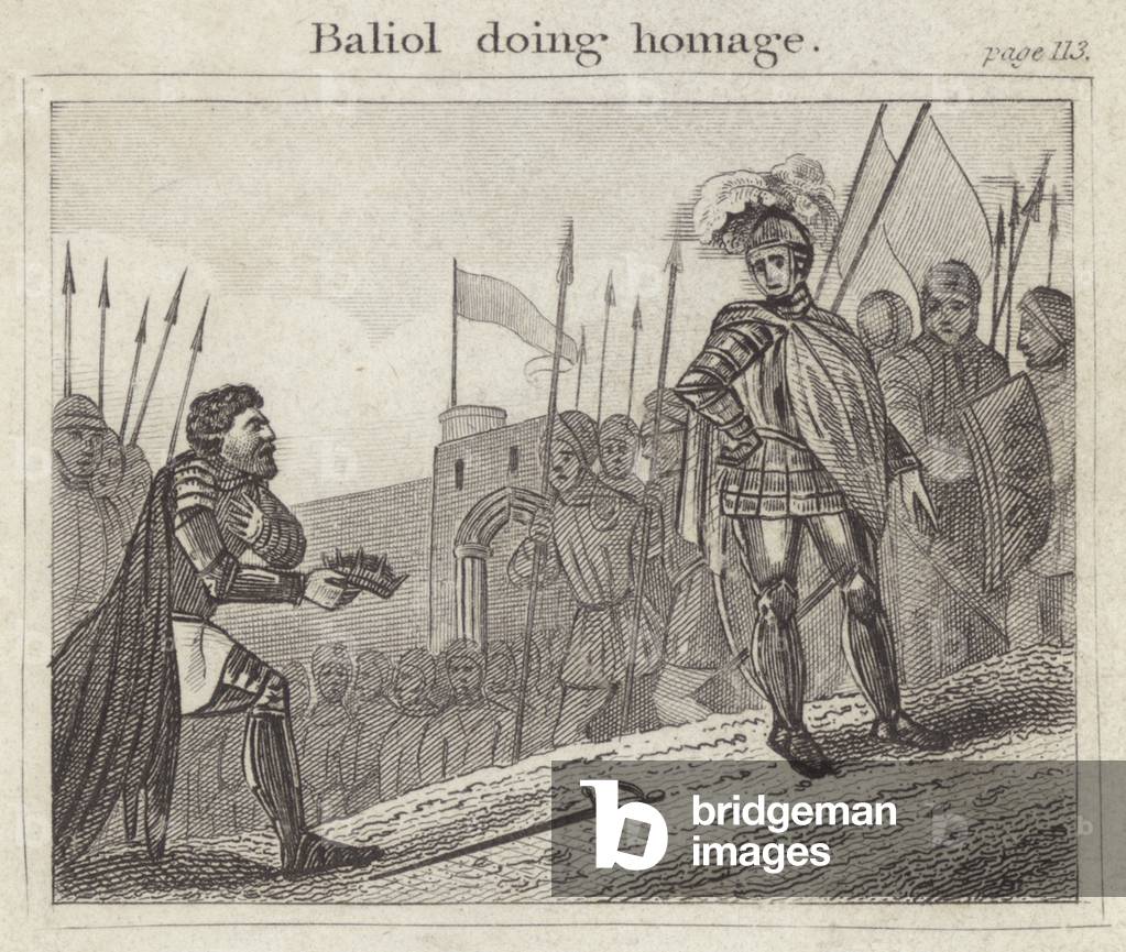 Baliol doing homage (engraving)