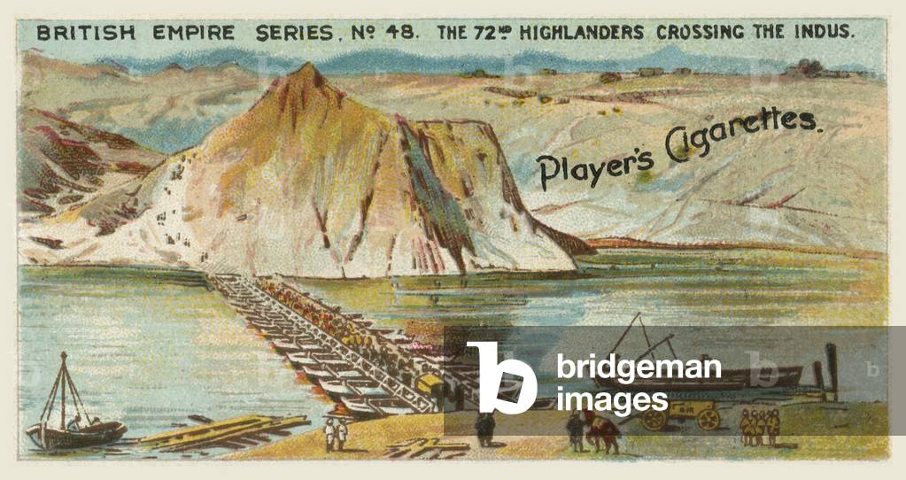 The 72nd Highlanders Crossing the Indus (chromolitho)