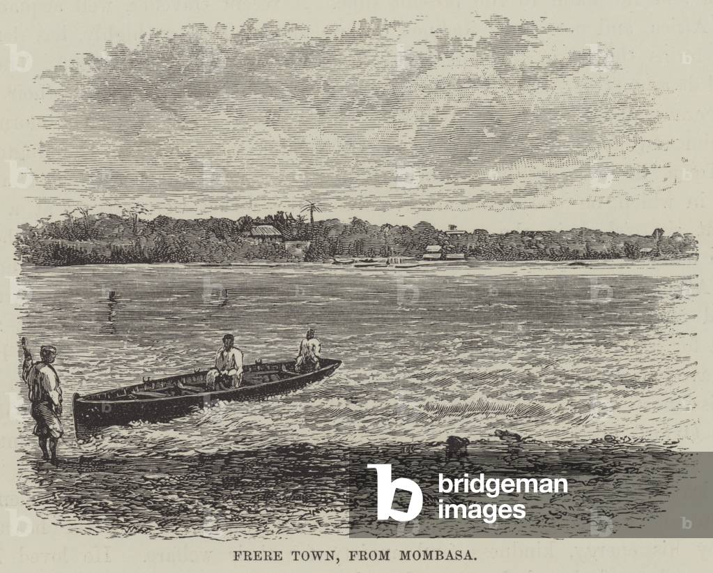 Frere Town, from Mombasa (engraving)