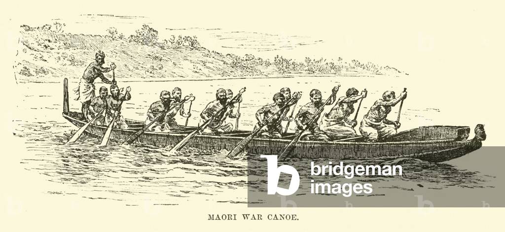 Maori War Canoe (engraving)