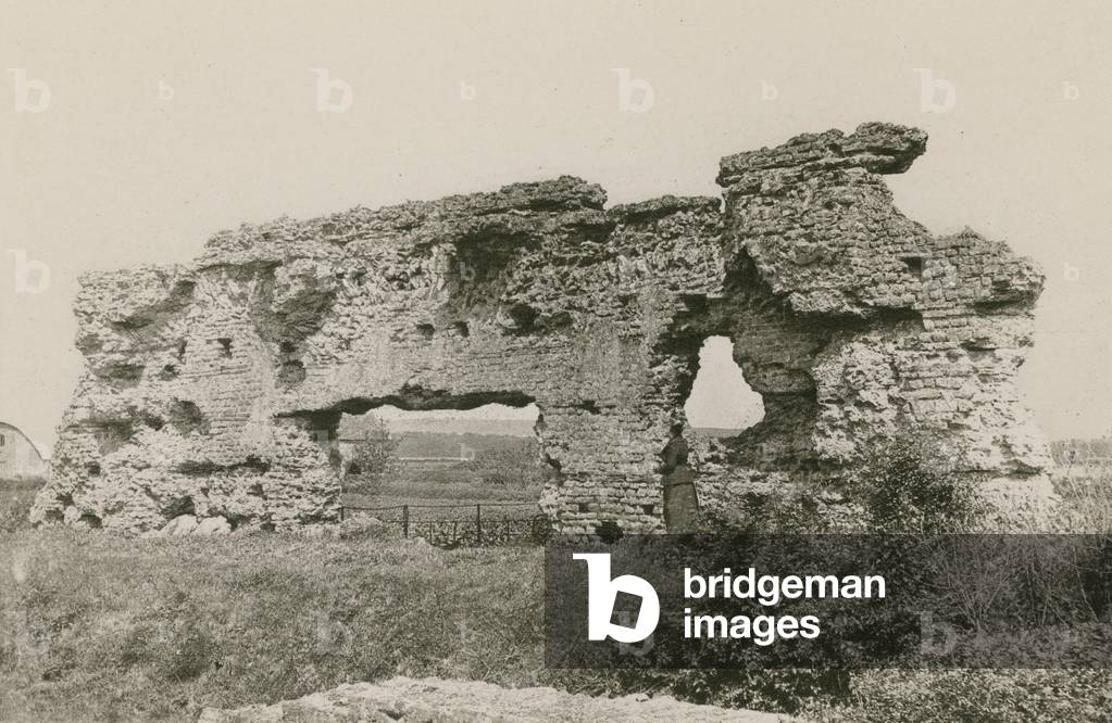 Remains of the Old Roman City of Uriconium, Shrewsbury (b/w photo)