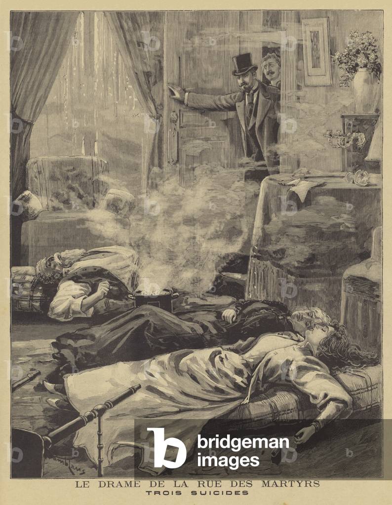 Triple suicide in the Rue des Martyrs (litho)