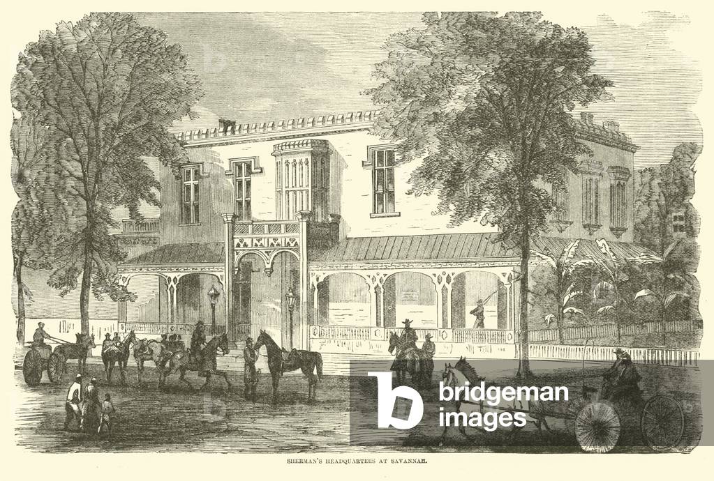 Sherman's Headquarters at Savannah, December 1864 (engraving)