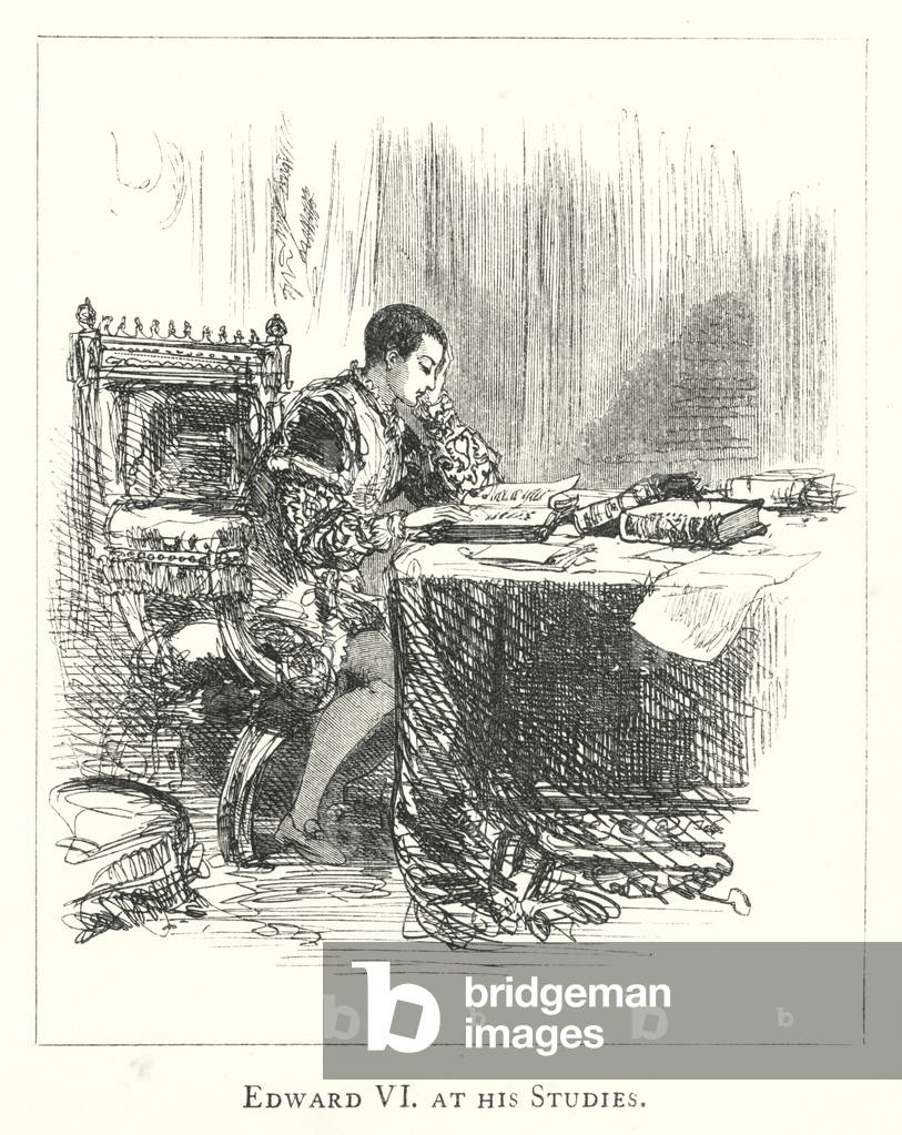 Edward VI at his Studies (engraving)
