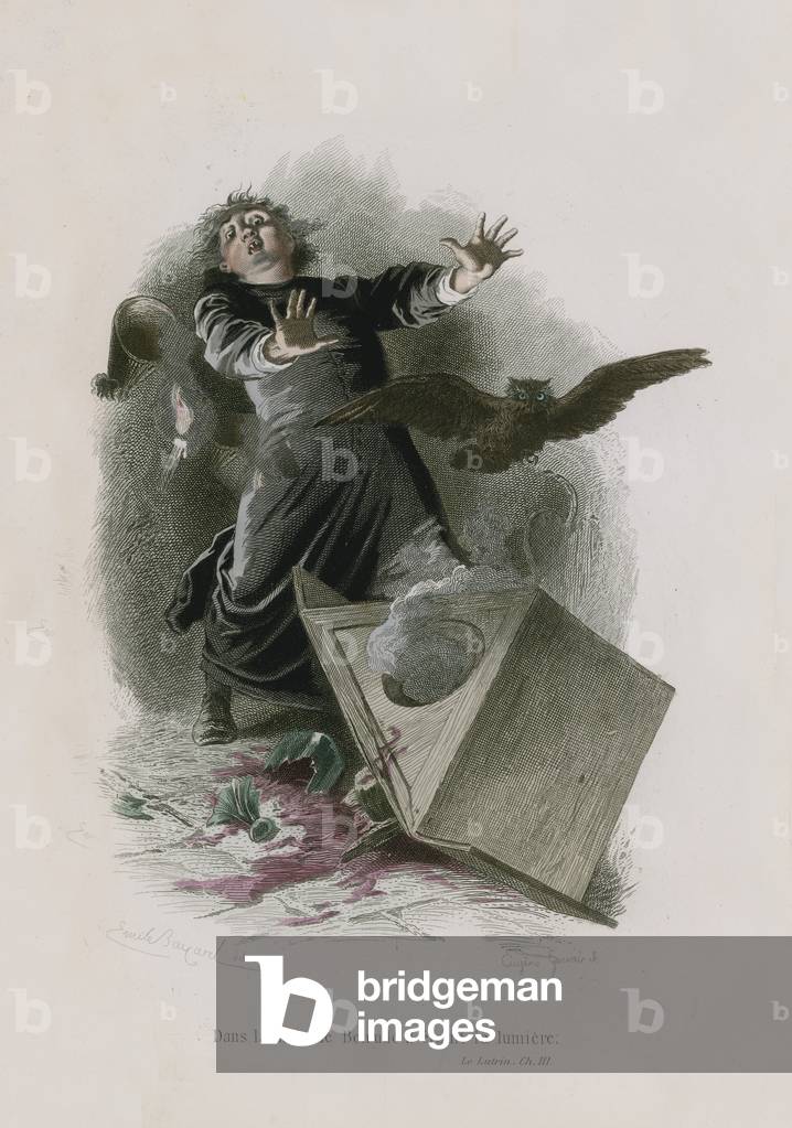 Le Lutrin, Ch III (coloured engraving)