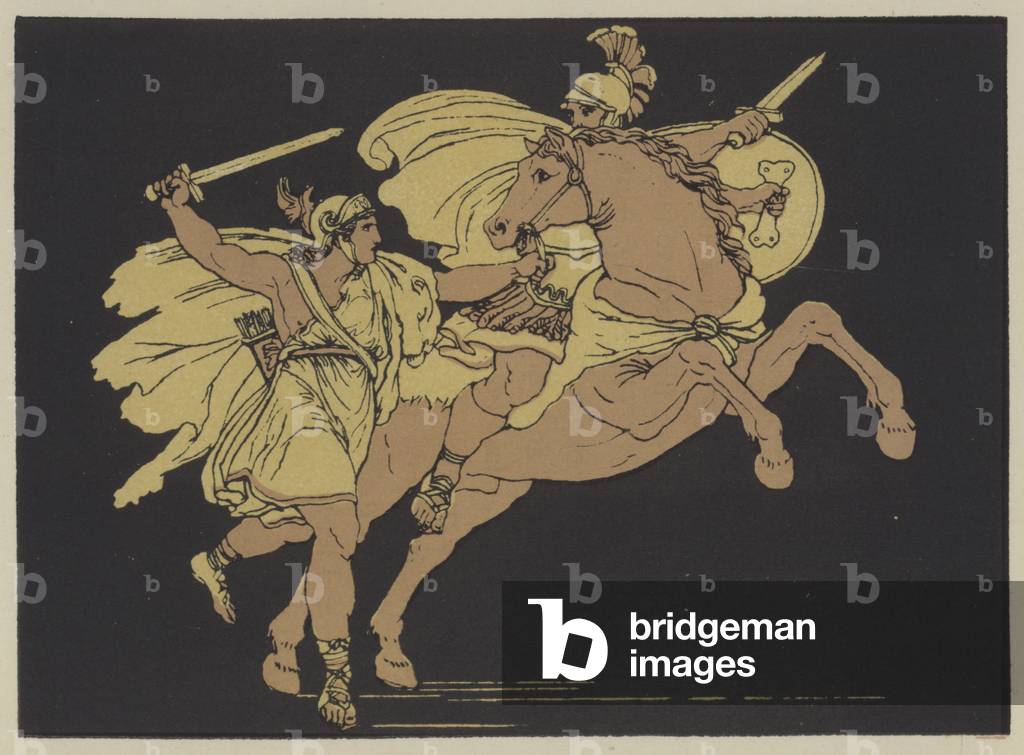 Camilla and the son of Aunus (colour litho)