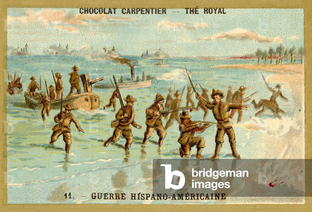 American troops coming ashore, Spanish-American War, 1898 (chromolitho)