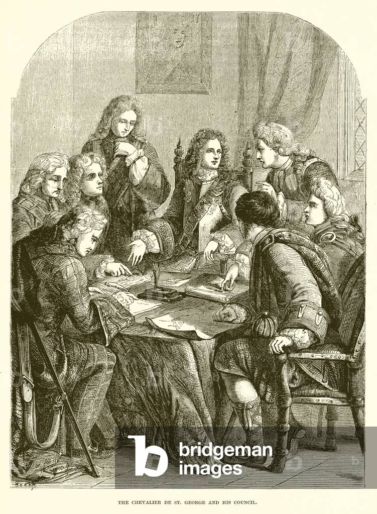 The Chevalier de St. George and his Council (engraving)