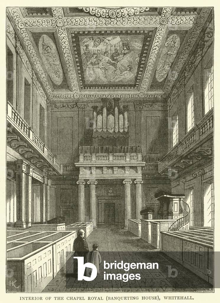 Interior of the Chapel Royal, Banqueting House, Whitehall (engraving)