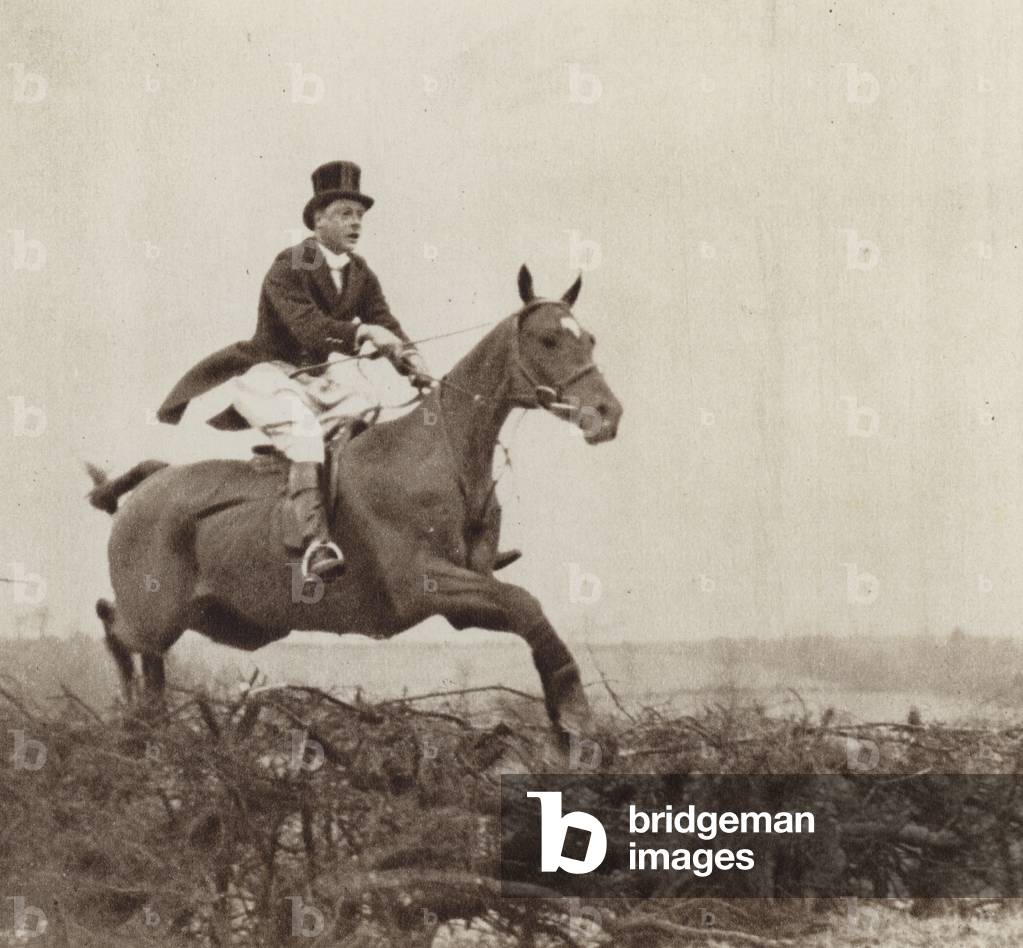 The Prince of Wales, future King Edward VIII, hunting (b/w photo)