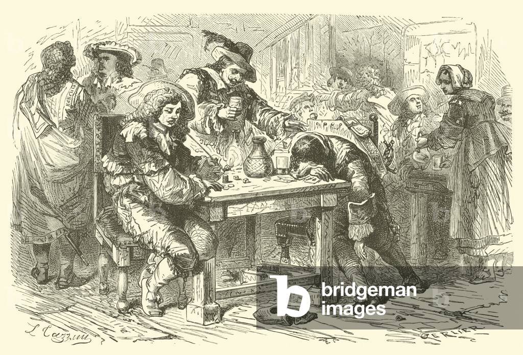 17th century revelry (engraving)