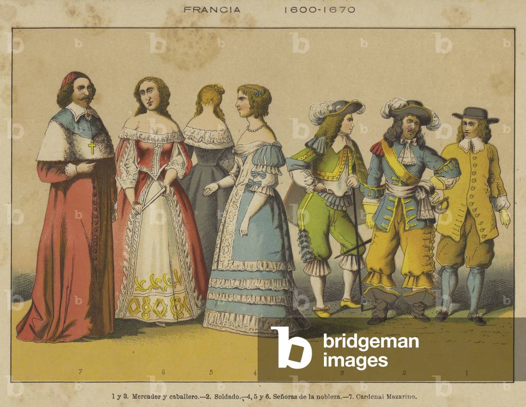 Francia, 1600-1670 (colour litho)