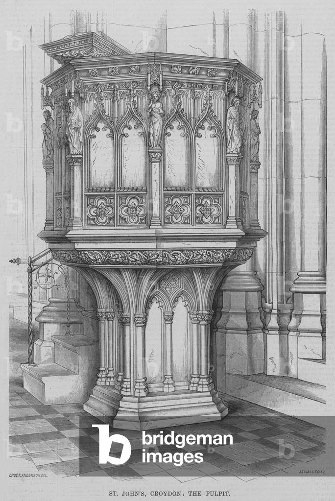 St John's, Croydon, the Pulpit (engraving)