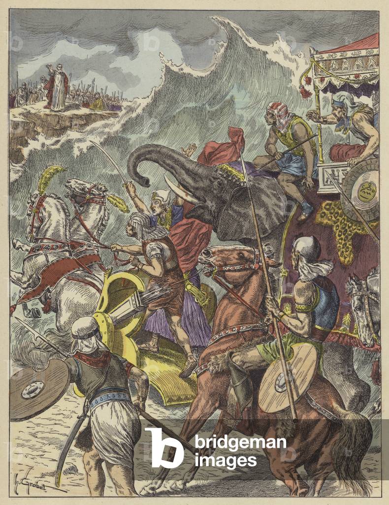 Crossing The Red Sea (colour litho)