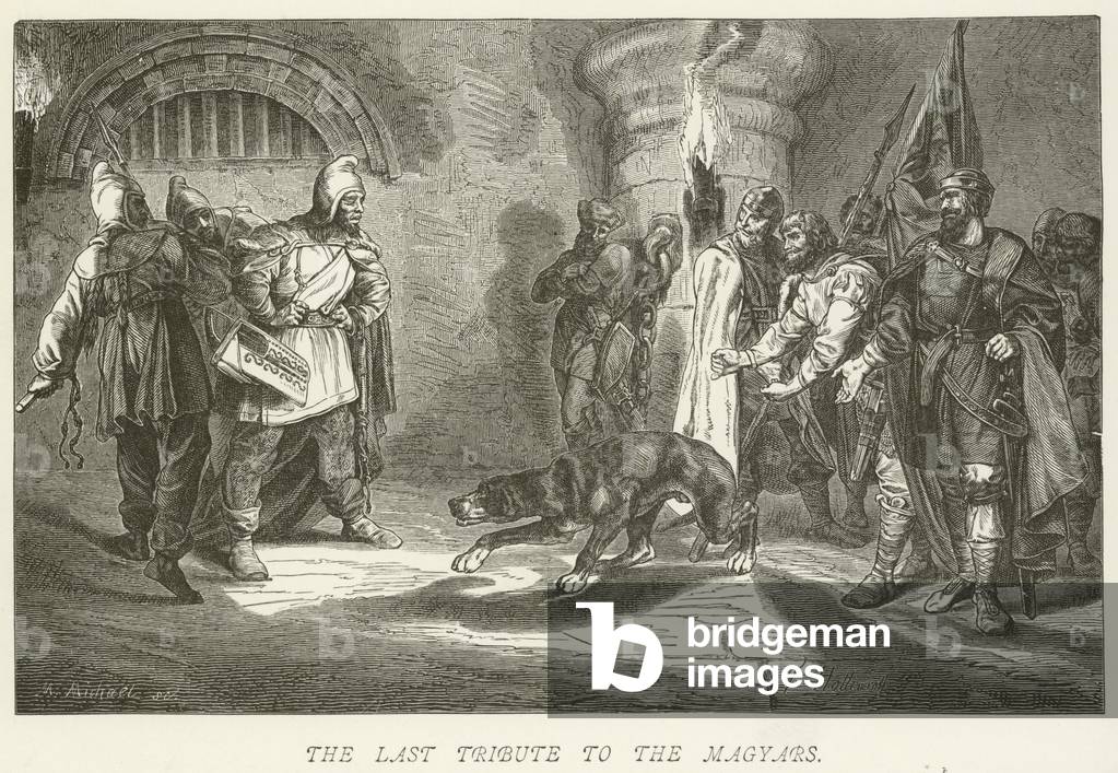 The last tribute to the Magyars (engraving)