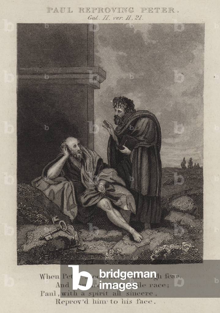 Paul reproving Peter, Galatians II, ver 11, 21 (engraving)
