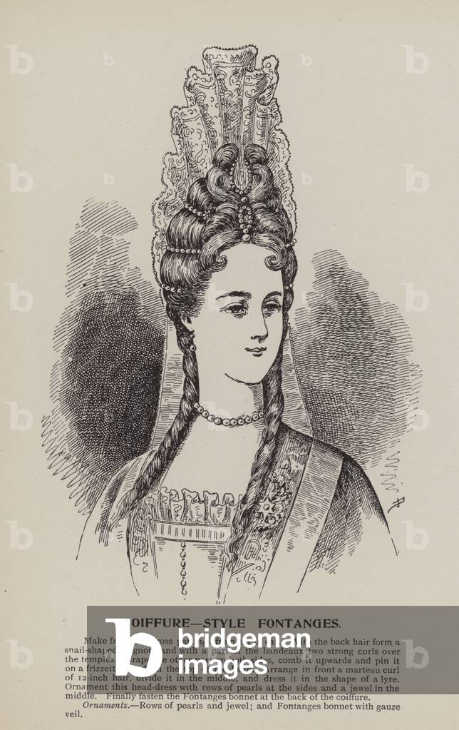 Coiffure, Style Fontanges (engraving)