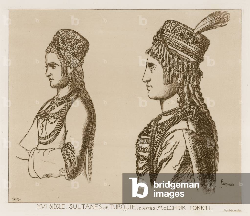 Sixteenth century Sultans of Turkey (engraving)