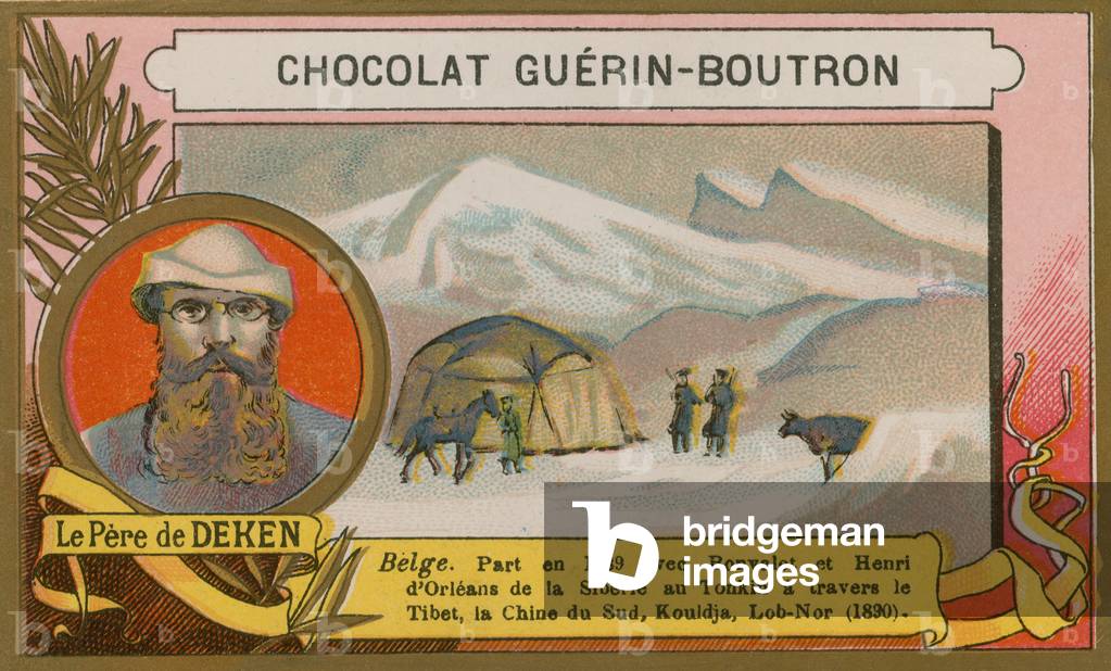 Le Pere Deken, 19th Century Belgian explorer (chromolitho)