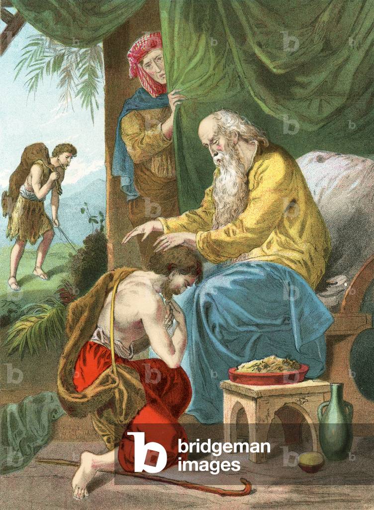 Jacob receiving Esau's blessing