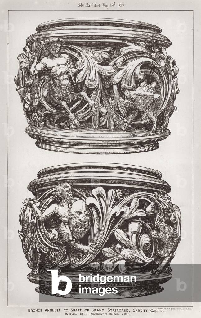 Bronze Annulet to Shaft of Grand Staircase, Cardiff Castle (engraving)