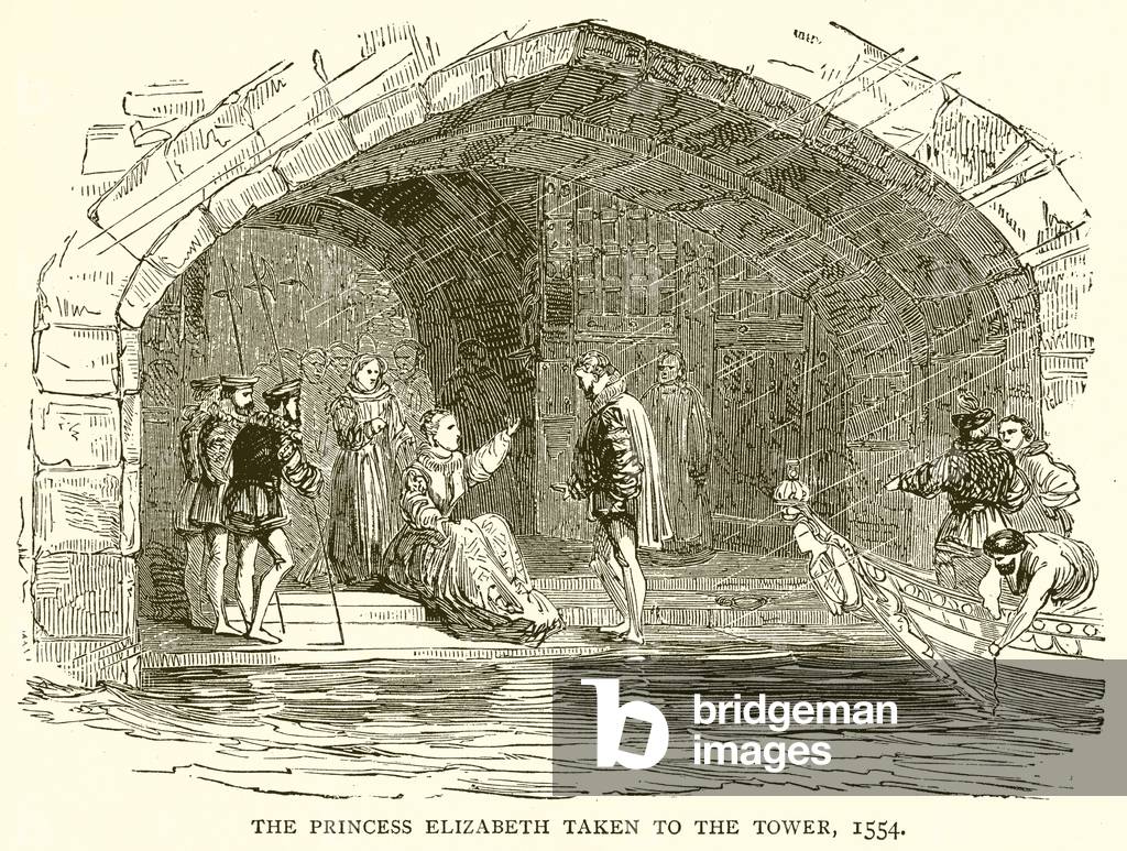 The Princess Elizabeth taken to the Tower, 1554 (engraving)