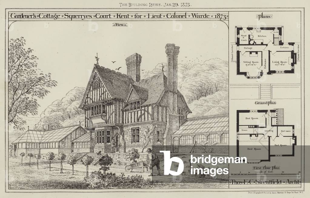 Gardener's Cottage, Squerryes Court, Kent for Lieutenant Colonel Warde, 1873 (engraving)