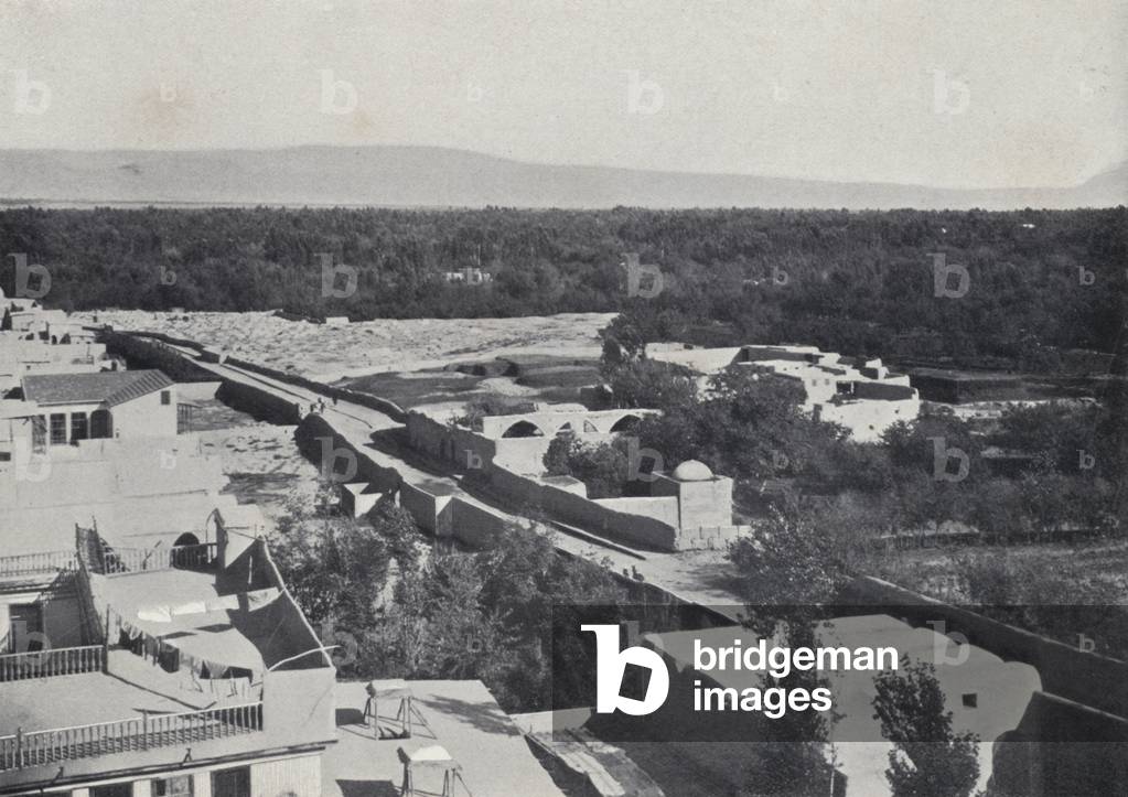 Country around Damascus, showing the Lepers' Quarters (b/w photo)