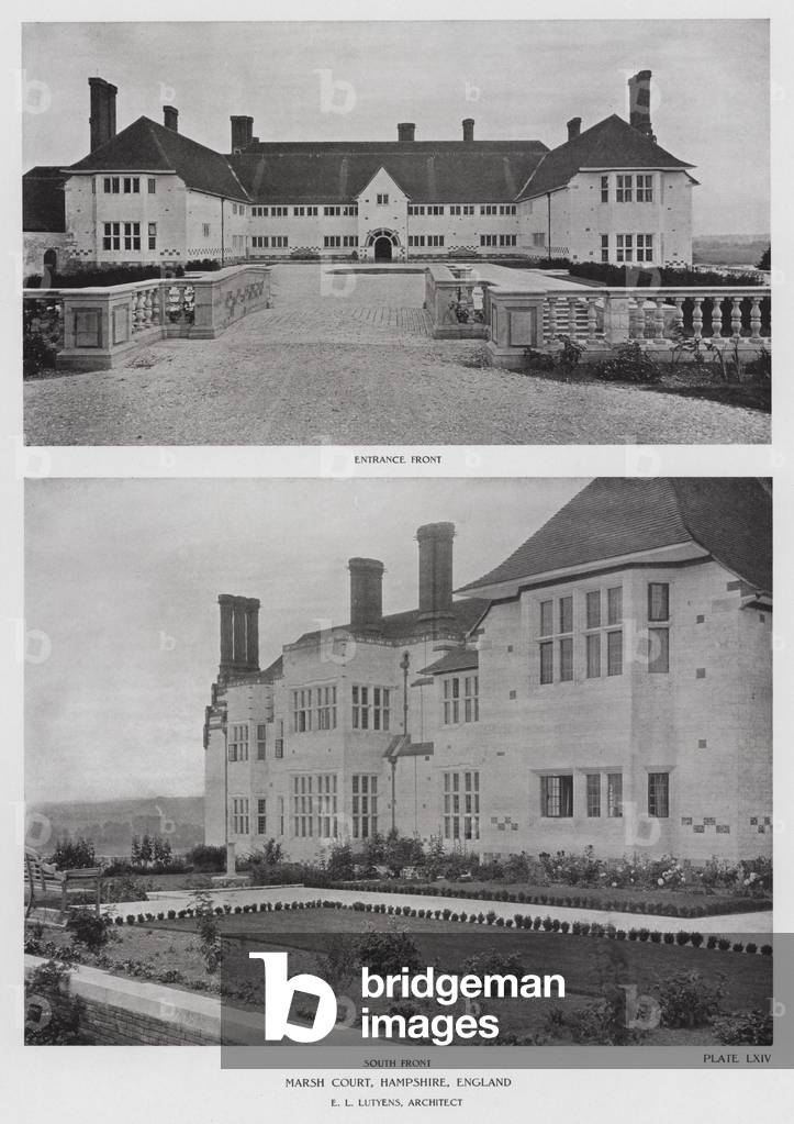 Marsh Court, Hampshire, England (b/w photo)