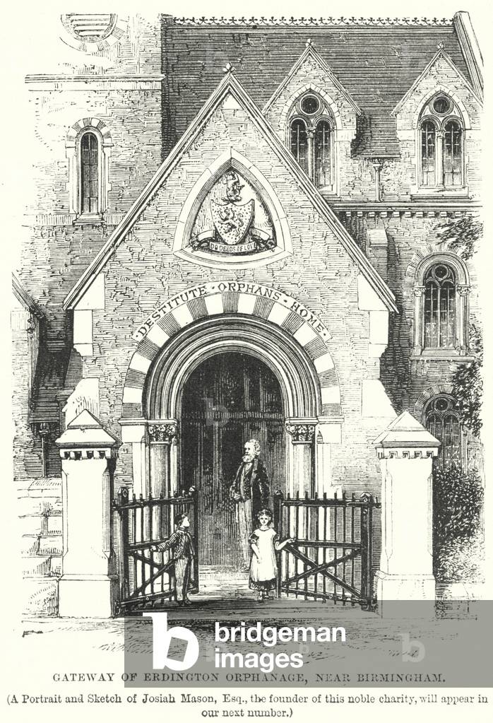 Gateway of Erdington Orphanage, near Birmingham (engraving)