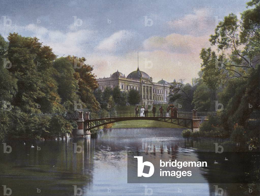 Hamburg: Botanischer Garten mit Zolldirektionsgebaude (photo)