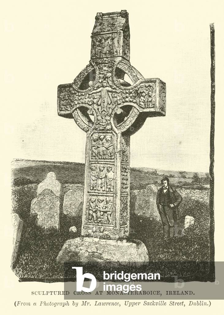 Sculptured Cross at Monasteraboice, Ireland (engraving)