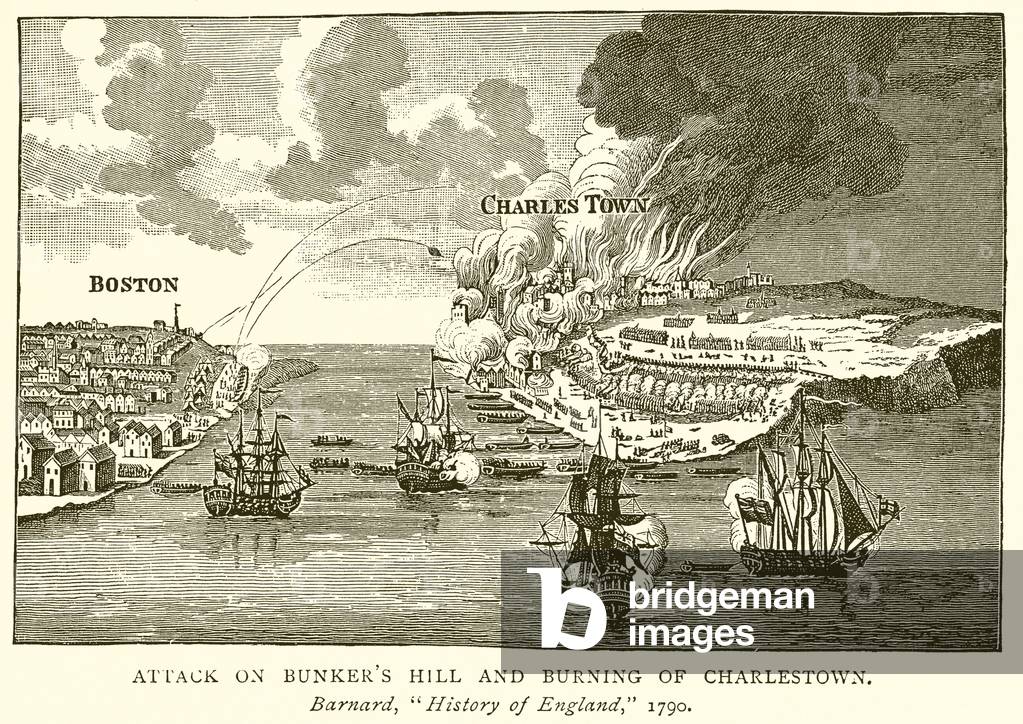 Attack on Bunker's Hill and Burning of Charlestown (engraving)