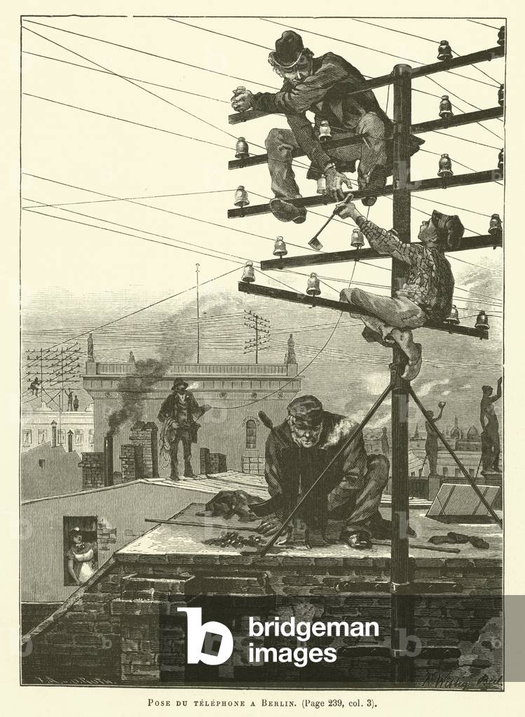 Pose Du Telephone A Berlin (engraving)