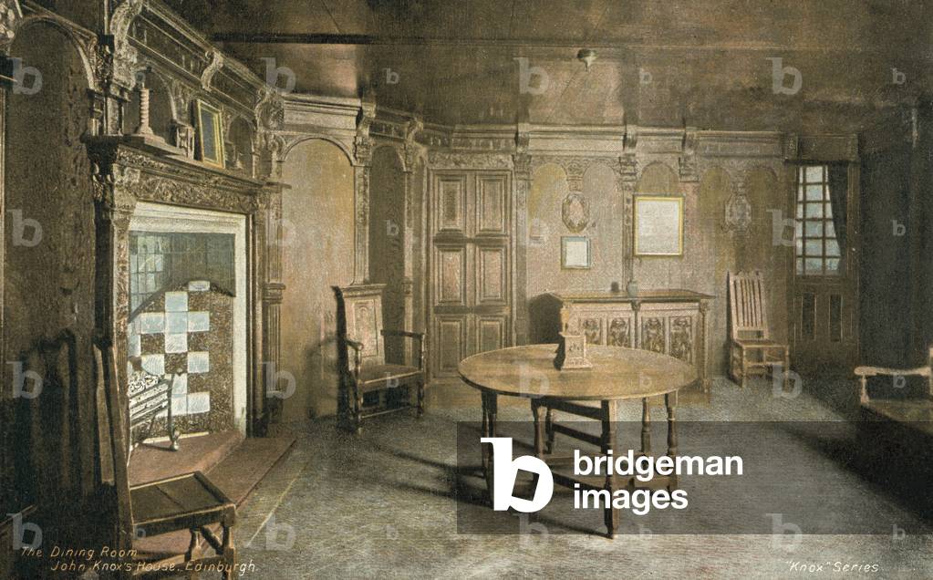 The Dining Room, John Knox's House, Edinburgh, Scotland (colour photo)