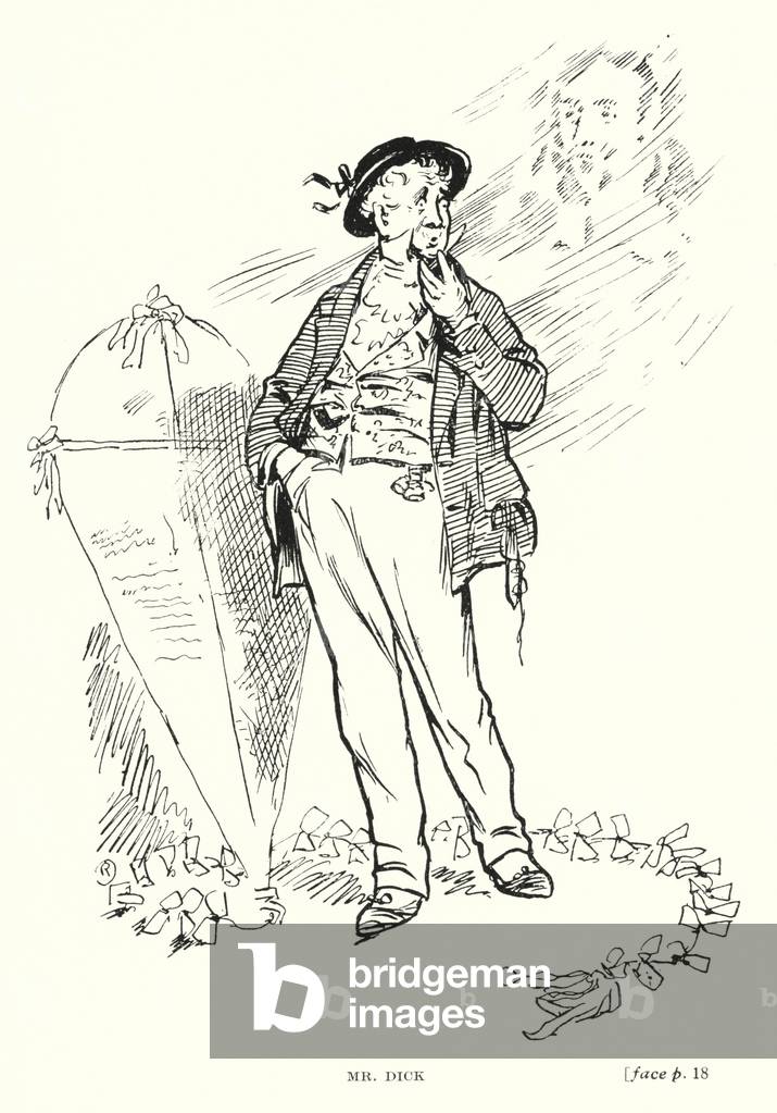 Dickens character: Mr Dick (litho)