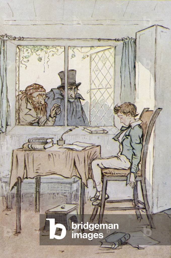 Illustration for Oliver Twist (colour litho)