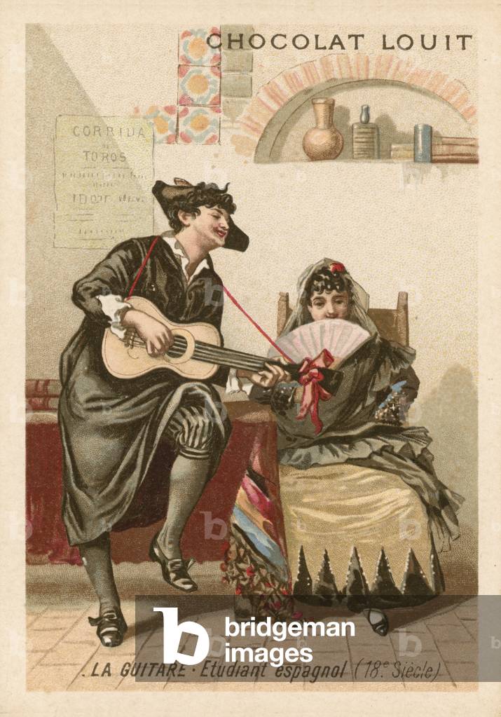 The guitar: Spanish student (18th Century) (chromolitho)
