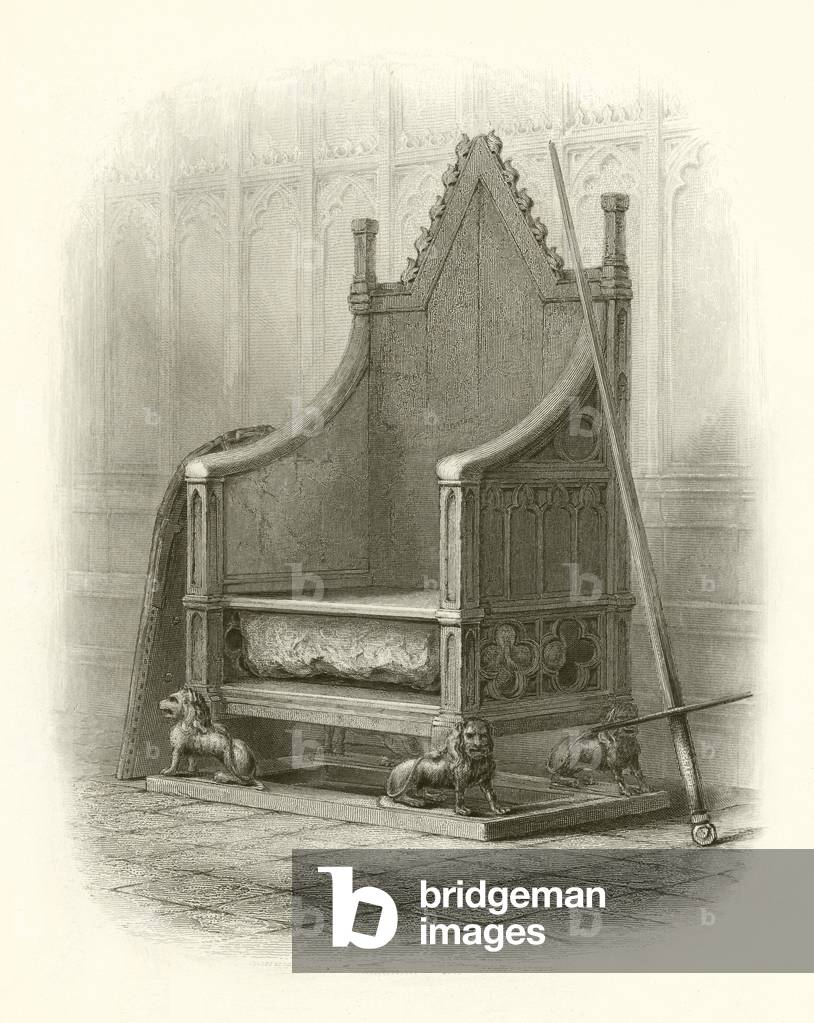 Coronation Chair in Westminster Abbey (engraving)