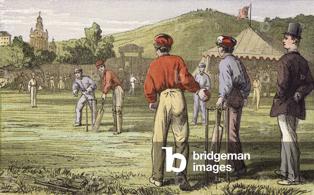 Cricket (coloured engraving)