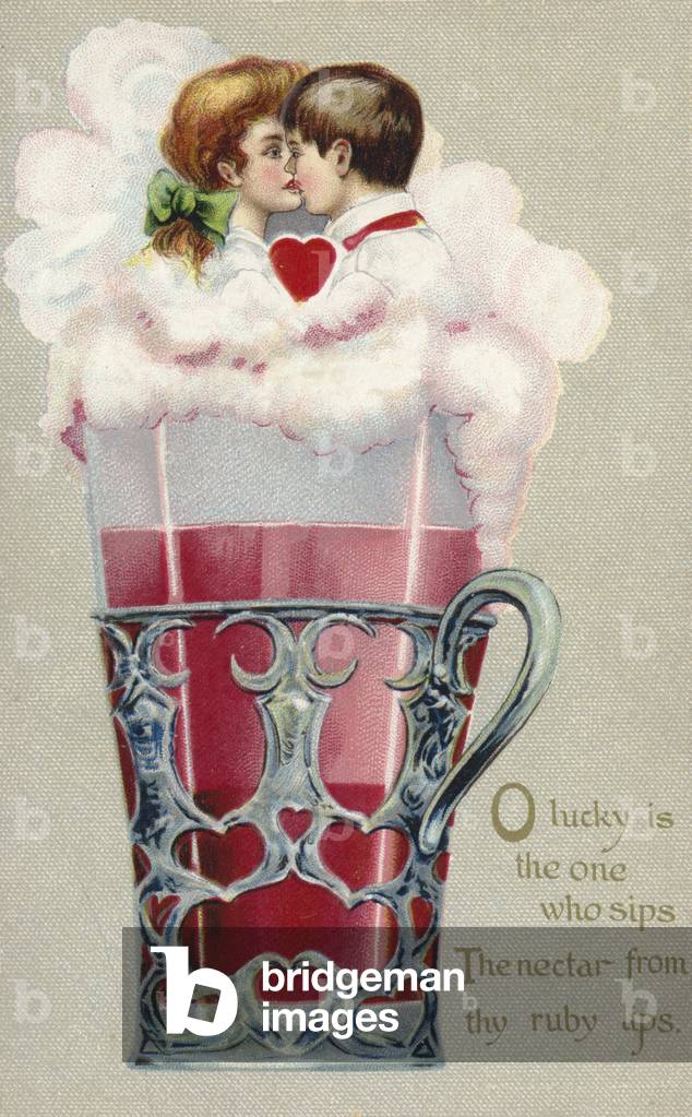 Lovers kissing (chromolitho)