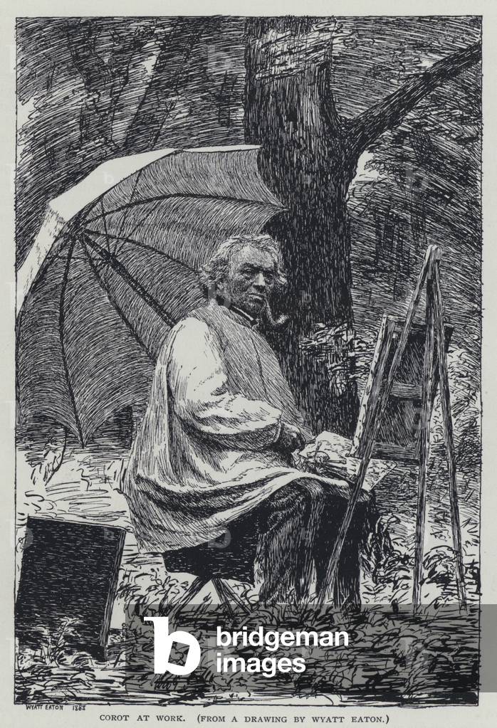 Corot at work (litho)