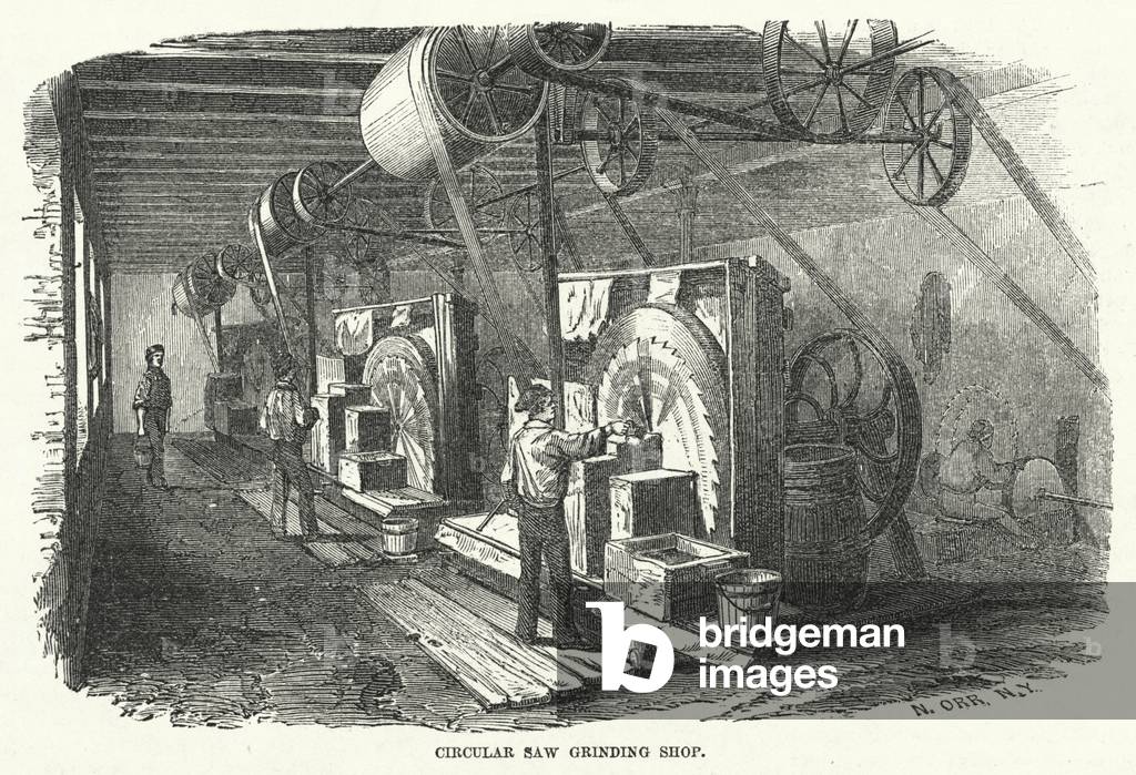 Circular Saw Grinding Shop (engraving)