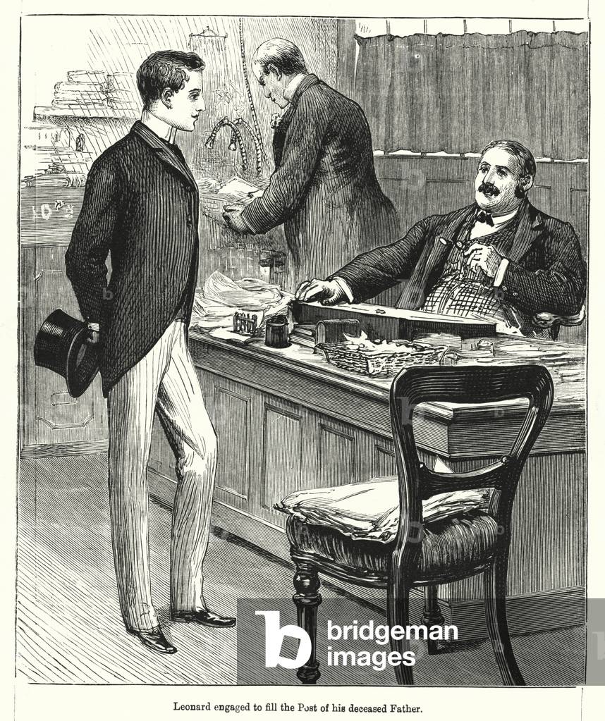 Leonard engaged to fill the Post of his deceased Father (engraving)