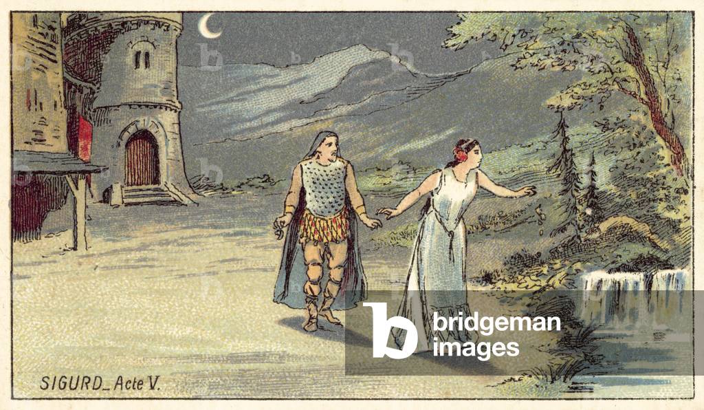 Sigurd, Act V (colour litho)