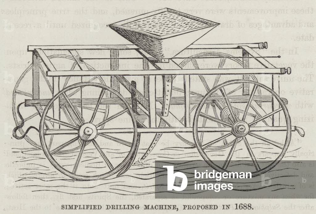 Simplified drilling machine, proposed in 1688 (engraving)