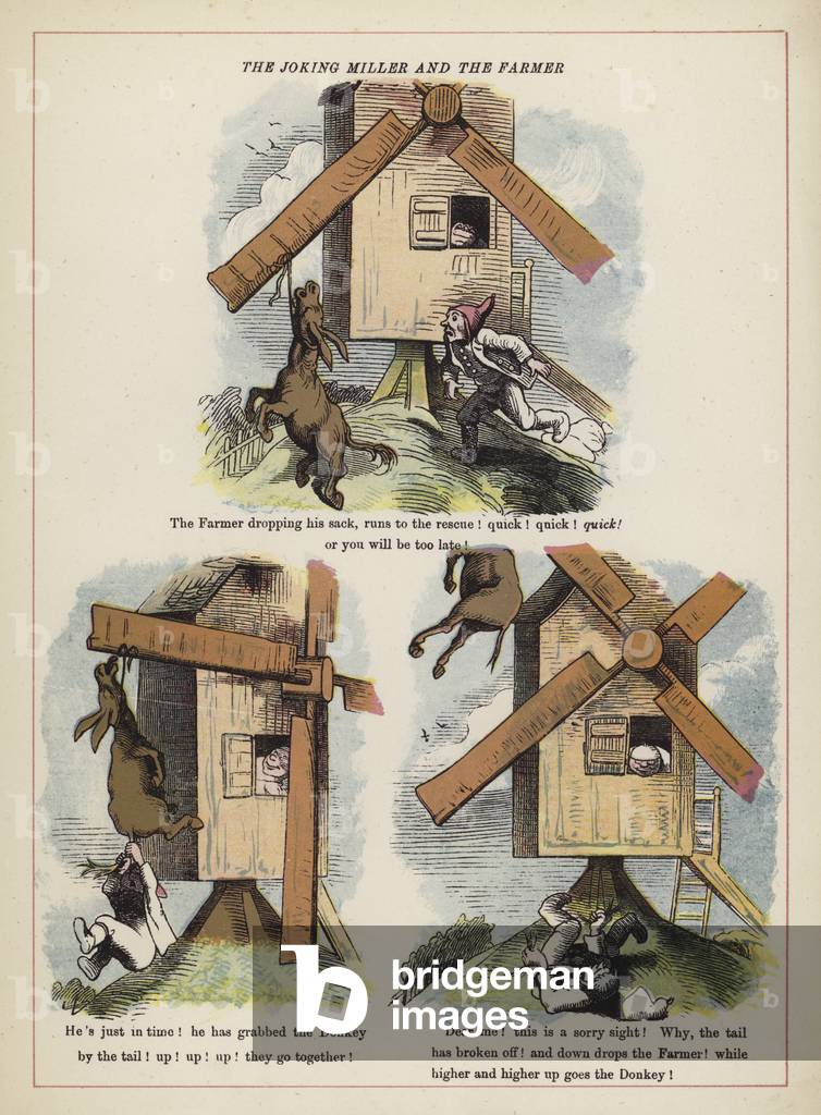 The Joking Miller and the Farmer (colour litho)