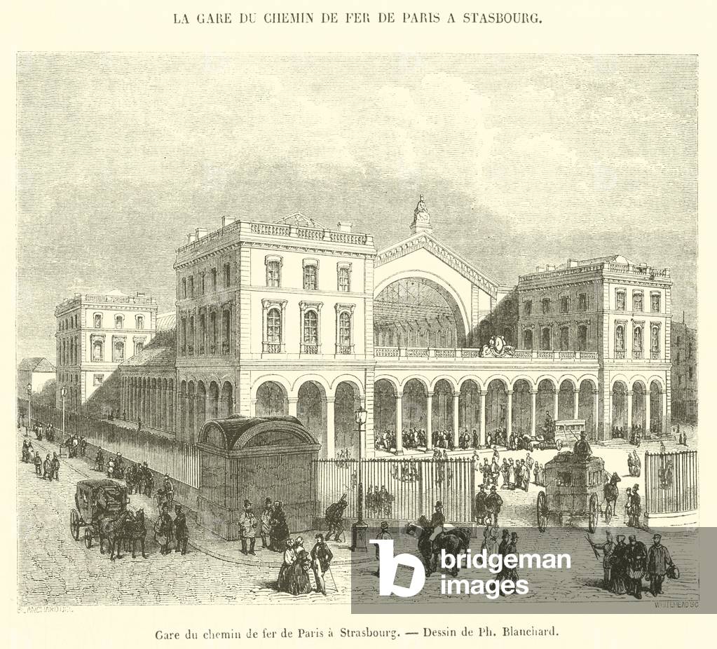 Gare du chemin de fer de Paris a Strasbourg (engraving)
