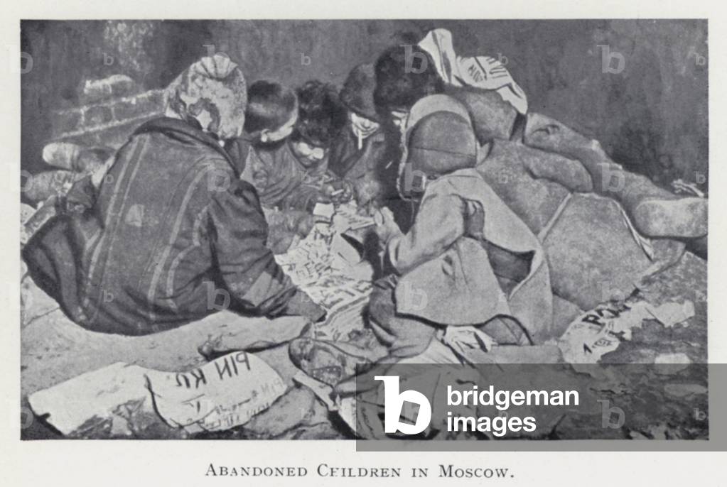 Abandoned Children in Moscow (b/w photo)